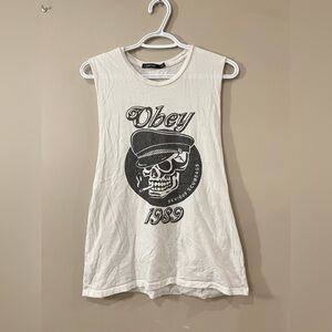 Obey White Skull Graphic Tank
